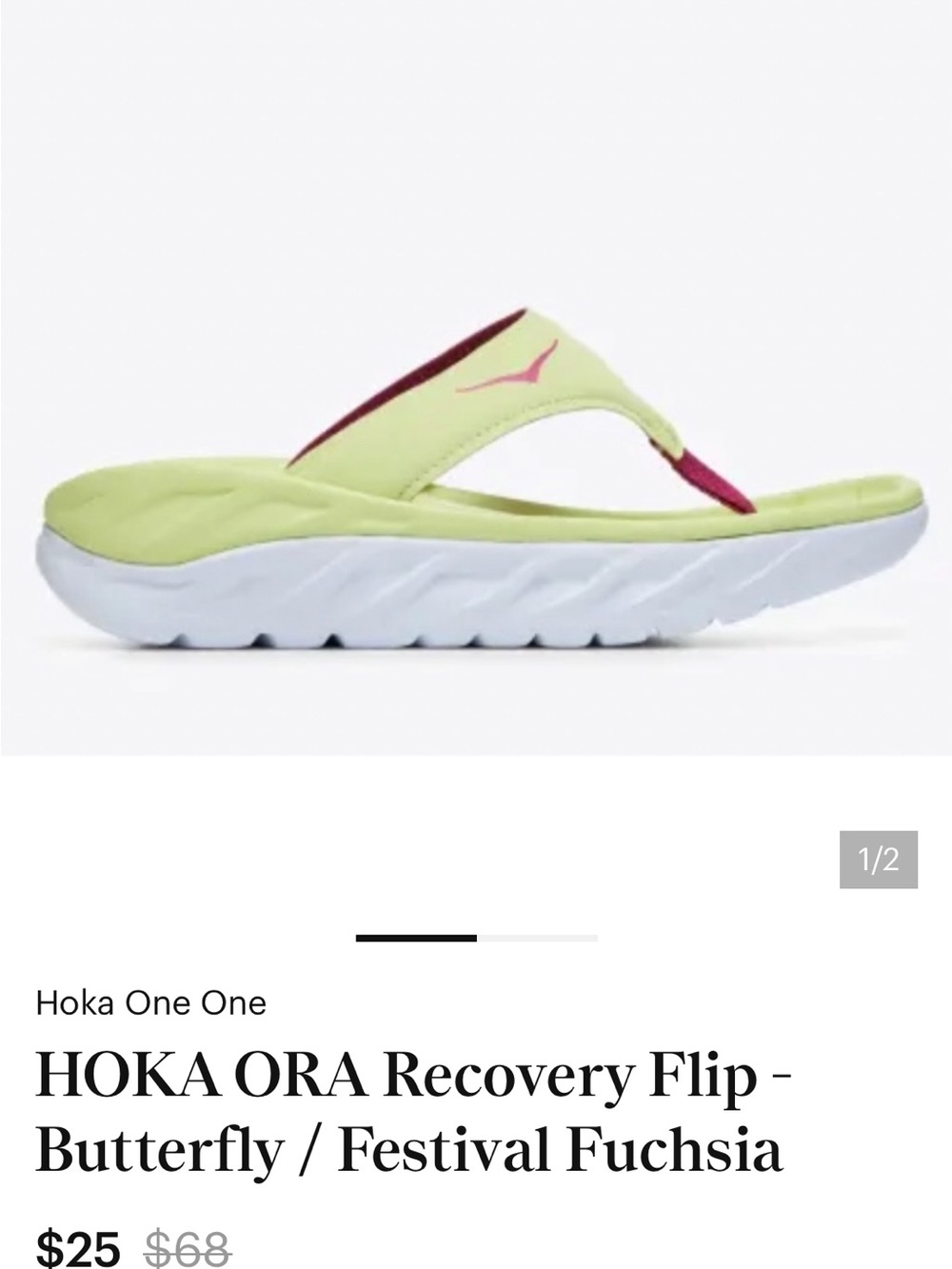 HOKA ORA Recovery Flip-Butterfly / Festival Fuchsia